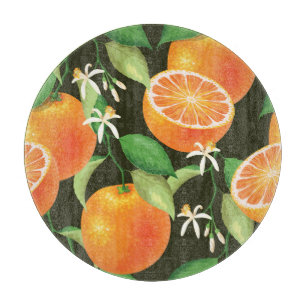 Planche À Découper Design Motif orange vibre