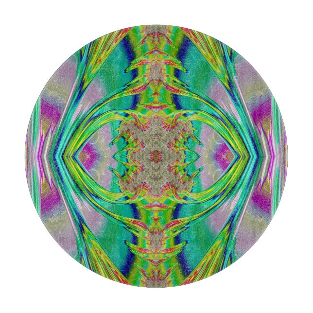 Planche À Découper Design original bleu vert Icy jaune violet (Devant)