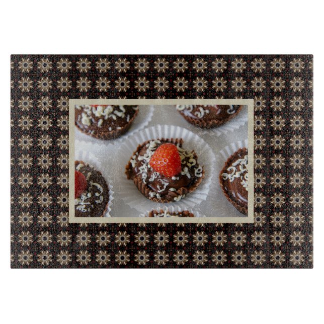 Planche À Découper Dessert de la Mousse aux fraises et au chocolat fo (Devant)