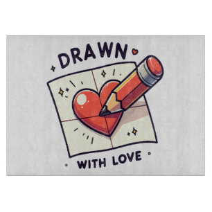 Planche À Découper Dessin avec amour