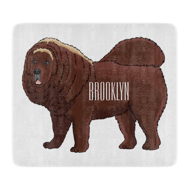 Planche À Découper dessin de Chien Tibétain Mastiff (Devant)