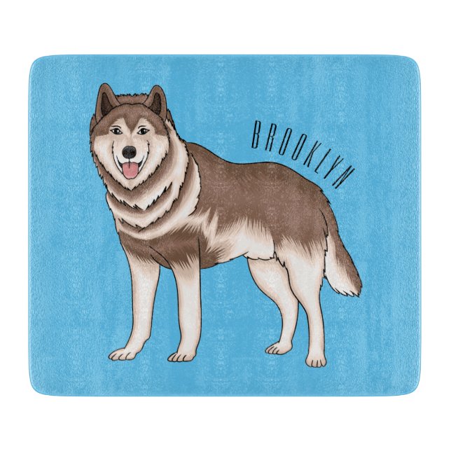 Planche À Découper dessin humoristique sibérien husky (Devant)