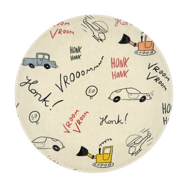 Planche À Découper Dessins de voiture sans couture : Feuille enfant (Devant)