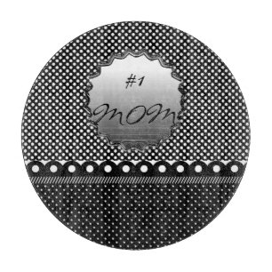 Planche À Découper Destin Motif Noir Blanc Pois Initiales Personnalis