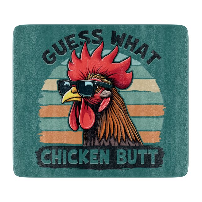 Planche À Découper Devinez quoi Cul de Poulet Drôle Rétro Coq (Devant)