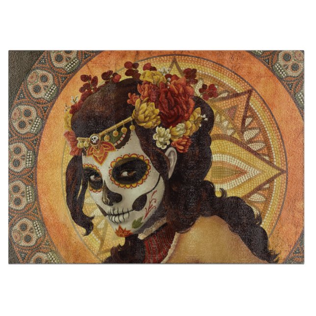 Planche À Découper Dia De Los Muertos Throw Pillow (Devant)