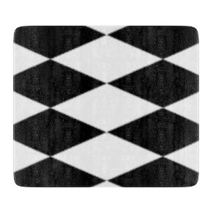 PLANCHE À DÉCOUPER DIAMANTS NOIRS ET BLANCS