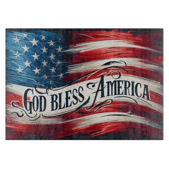 Planche À Découper Dieu bénisse l'Amérique (Devant)