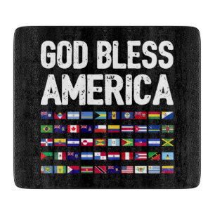 Planche À Découper Dieu Bénisse l'Amérique Tous Pays Fierté Latino I