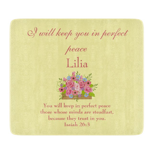 Planche À Découper Dieu vous gardera en paix parfaite (Devant)