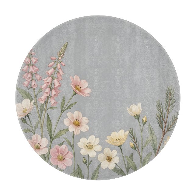 Planche À Découper Digitale rose pâle Botanique Fleur sauvage  (Devant)