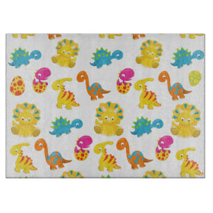 Planche À Découper Dinosaures Mignons, Motif De Dinosaures, Baby Dino