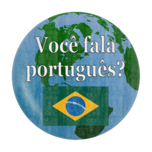 Planche À Découper Do you speak portuguese ? Flag globe