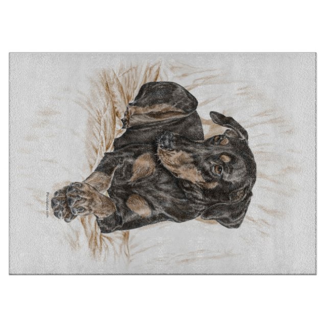 Planche À Découper Doberman Chien oreilles naturelles (Devant)