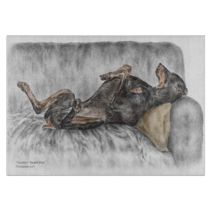 Planche À Découper Doberman drôle sur Sofa