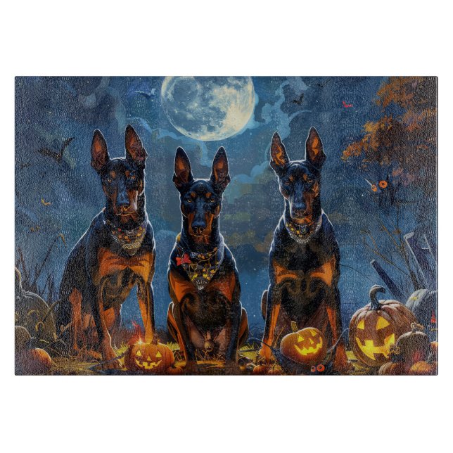 Planche À Découper Doberman Halloween Épouvantable (Devant)