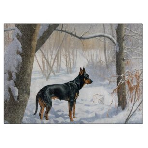 Planche À Découper Doberman Pinscher Laissez Tomber la Neige Noël