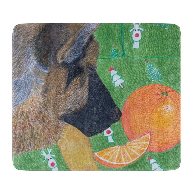 Planche À Découper Dog and orange cutting board (Devant)