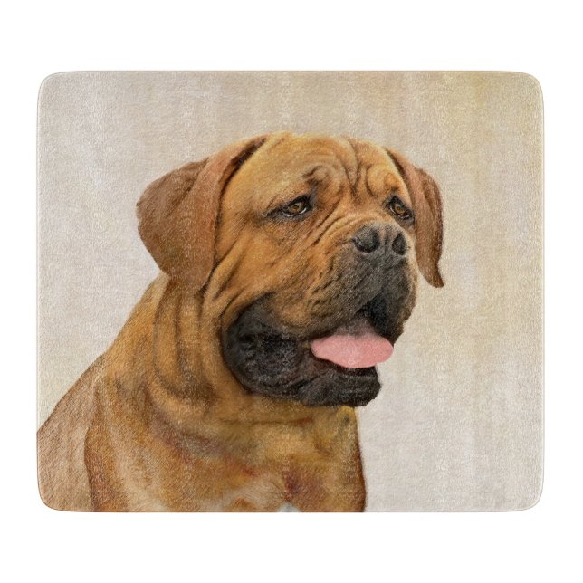 Planche À Découper Dogue de Bordeaux Peinture - Cute Original Chien A (Devant)