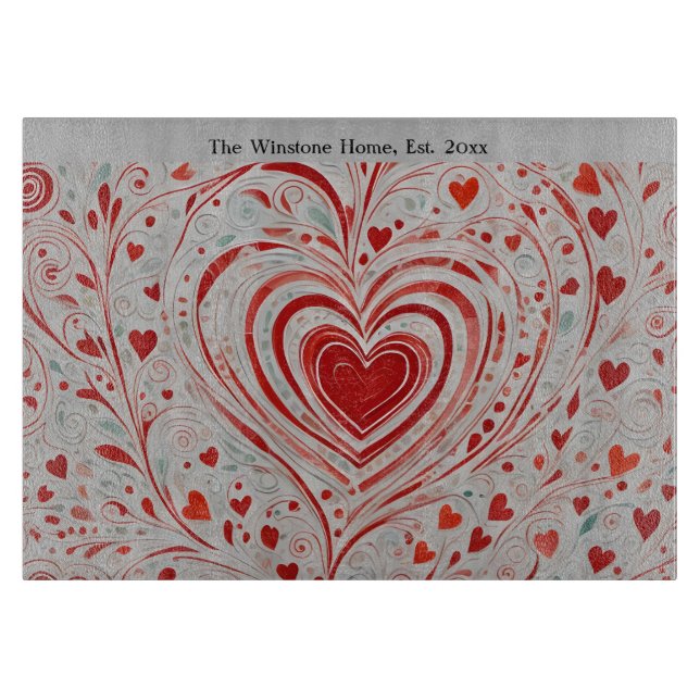 Planche À Découper Doodle du coeur (Devant)