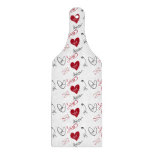 Planche À Découper Doodles Fantaisistes Saint-Valentin Dessinés à la 