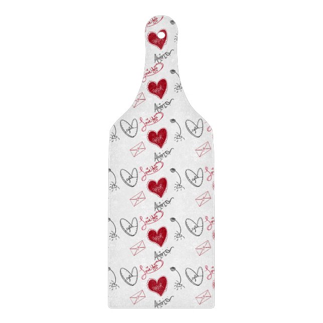 Planche À Découper Doodles Fantaisistes Saint-Valentin Dessinés à la  (Devant)