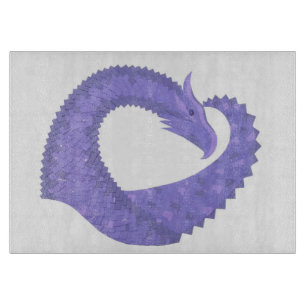 Planche À Découper dragon au coeur de pérywinkle sur fond blanc
