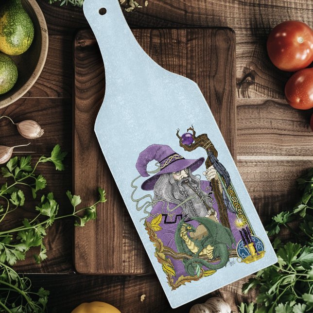 Planche À Découper Dragon Sorcier Celtique Fantastique Violet (Créateur téléchargé)