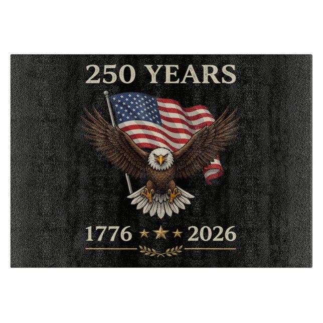 Planche À Découper Drapeau américain aigle 250 ans 1776 2026 (Devant)