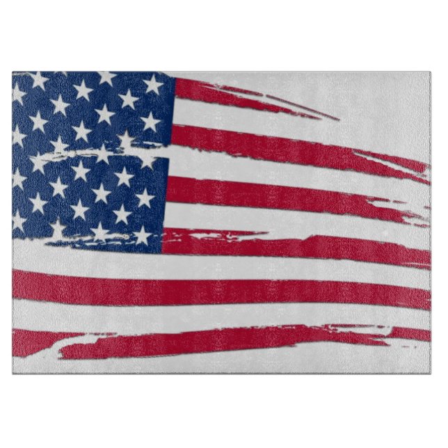 Planche À Découper Drapeau américain en lambeaux (Devant)