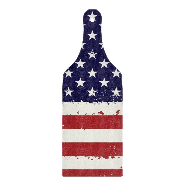 Planche À Découper Drapeau américain patriotique en détresse (Devant)