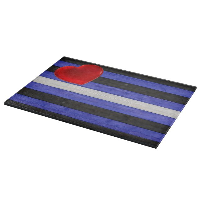 Planche À Découper Drapeau de fierté en cuir SlipperyJoe's noir bleu  (Coin)