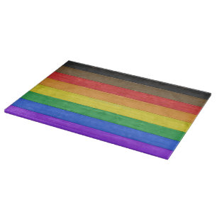 Planche À Découper Drapeau de fierté gay inclusif texturé de Slippery