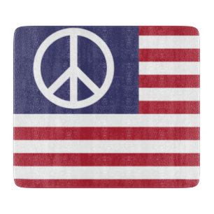 Planche À Découper Drapeau de la paix des États-Unis