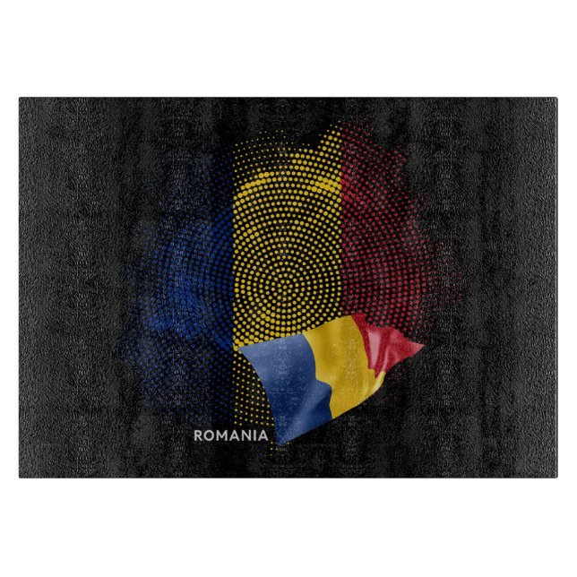Planche À Découper Drapeau de la Roumanie (Devant)