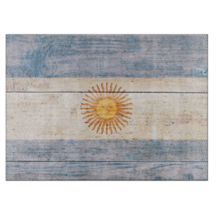 Planche À Découper Drapeau de l'Argentine sur le bois