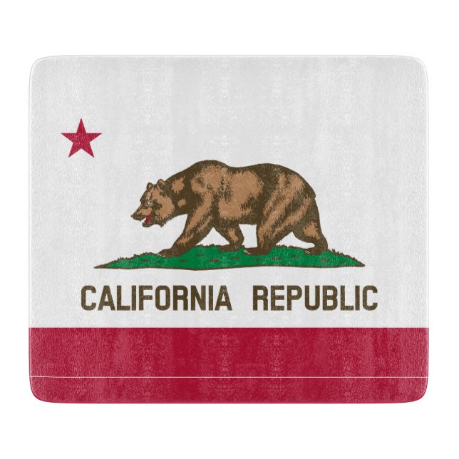 Planche À Découper Drapeau de l'ours de Californie : État de Cali Gol (Devant)