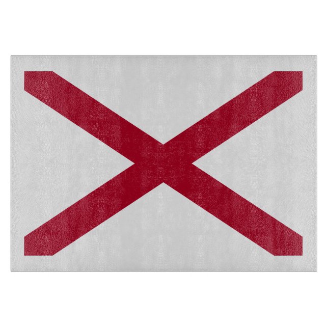 Planche À Découper Drapeau d'Etat Alabama, Croix de St Andrew Crimson (Devant)