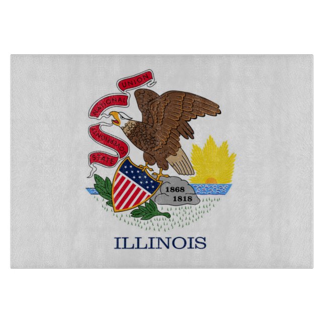 Planche À Découper Drapeau d'État de l'Illinois, États-Unis (Devant)