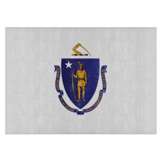 Planche À Découper Drapeau d'Etat du Massachusetts, États-Unis (Devant)