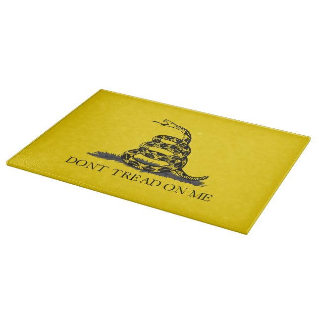 Planche À Découper Drapeau Gadsden Ne me marche pas dessus NOIR JAUNE (Coin)