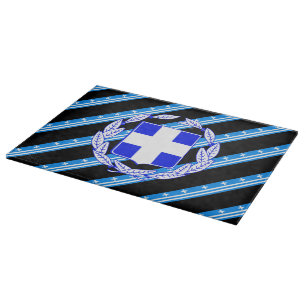 Planche À Découper Drapeau grec de rayures