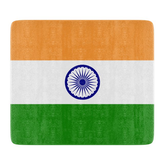 Planche À Découper Drapeau indien (Inde) (Pays d'Asie du Sud) (Bharat (Devant)