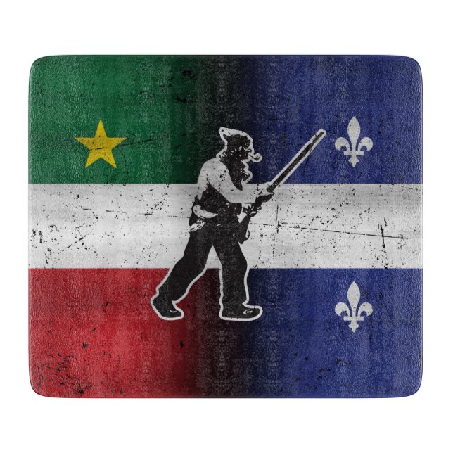 Planche À Découper Drapeau Québec et Patriote Henri Julien érodé (Devant)