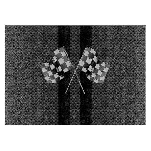 Planche À Découper Drapeaux de course modernes en fibre de carbone (Devant)