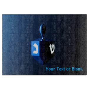 Planche À Découper Dreidel bleu brillant