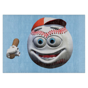 Planche À Découper Drôle Cartoon Baseball avec chauve-souris