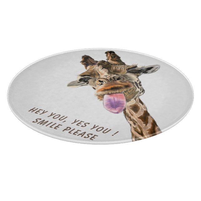 Planche À Découper Drôle Giraffe Tongue Out Playful Cutboard (Coin)