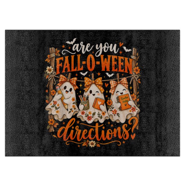 Planche À Découper Drôle Halloween Professeur Fantômes Fall-O-Ween Au (Devant)