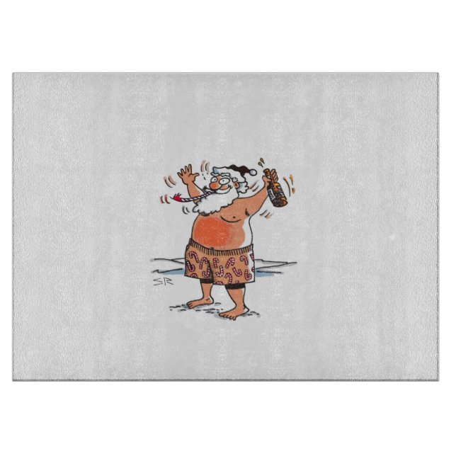 Planche À Découper Drunk Santa glass cutting board (Devant)